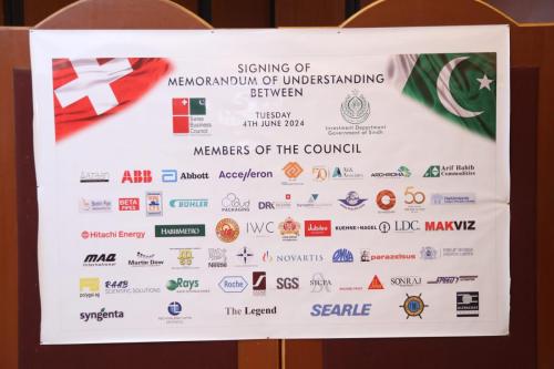 MoU Signing Ceremony between Sindh Investment Department & Swiss Business Council