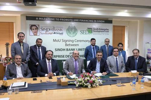 MoU Signing Ceremony between Sindh Enterprise Development Fund (SEDF) and Sindh Bank Ltd for Institutional Collaboration Date: 19th August 2024